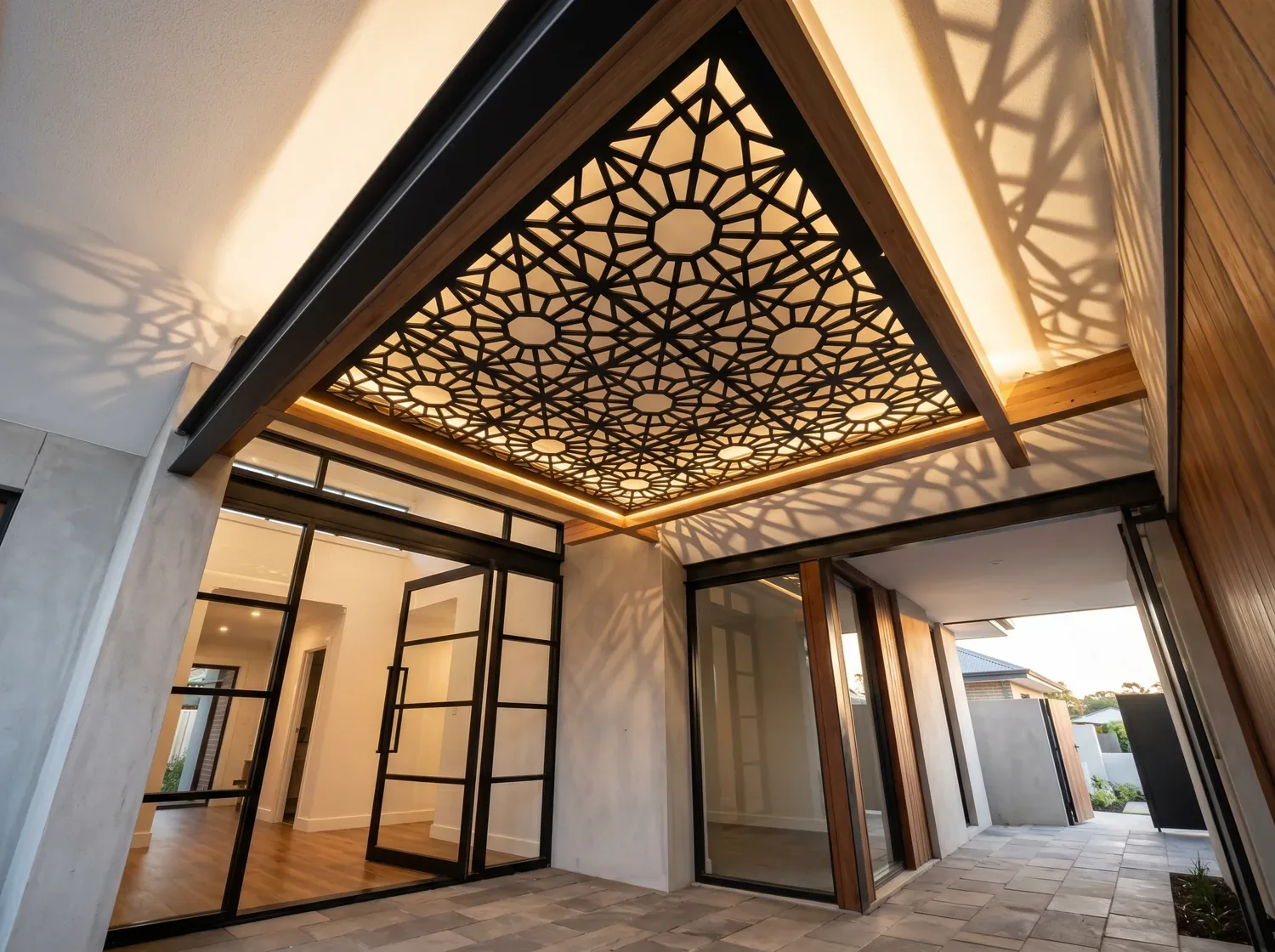 Laser-cut steel ceiling panel — Deco Zoosh