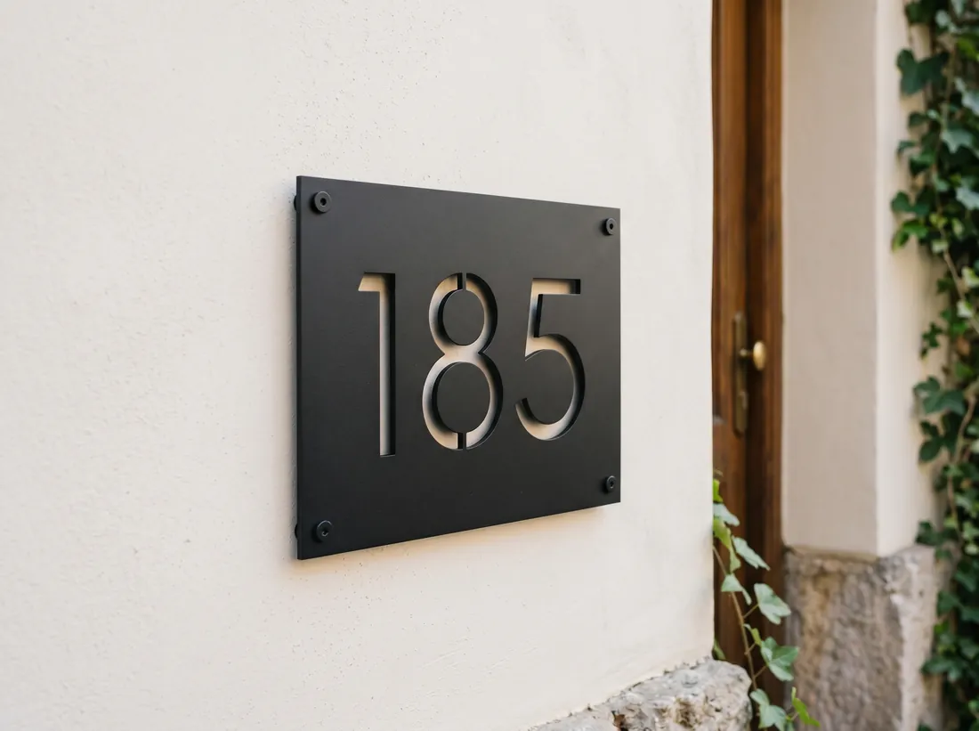 Laser-cut house number — Deco Zoosh