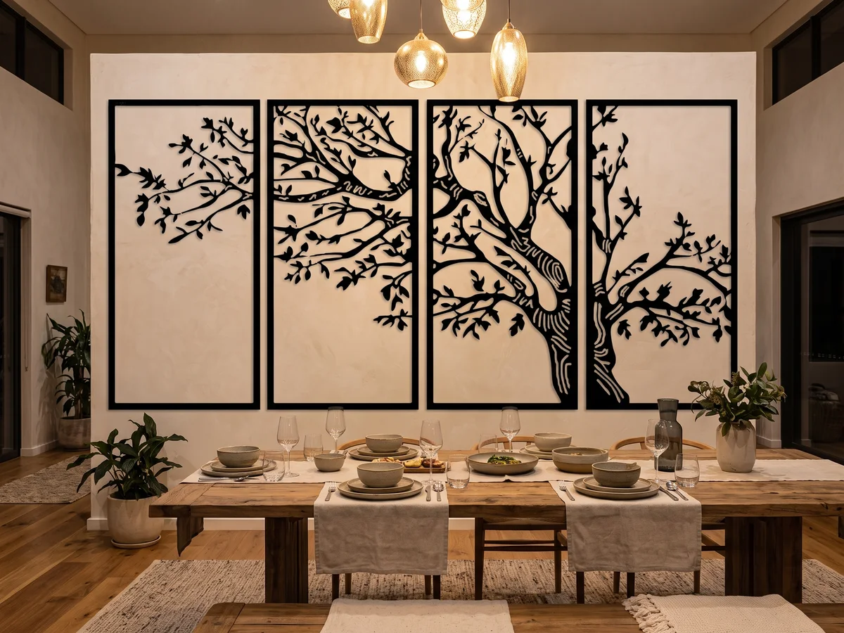 Custom laser-cut steel feature wall by Deco Zoosh